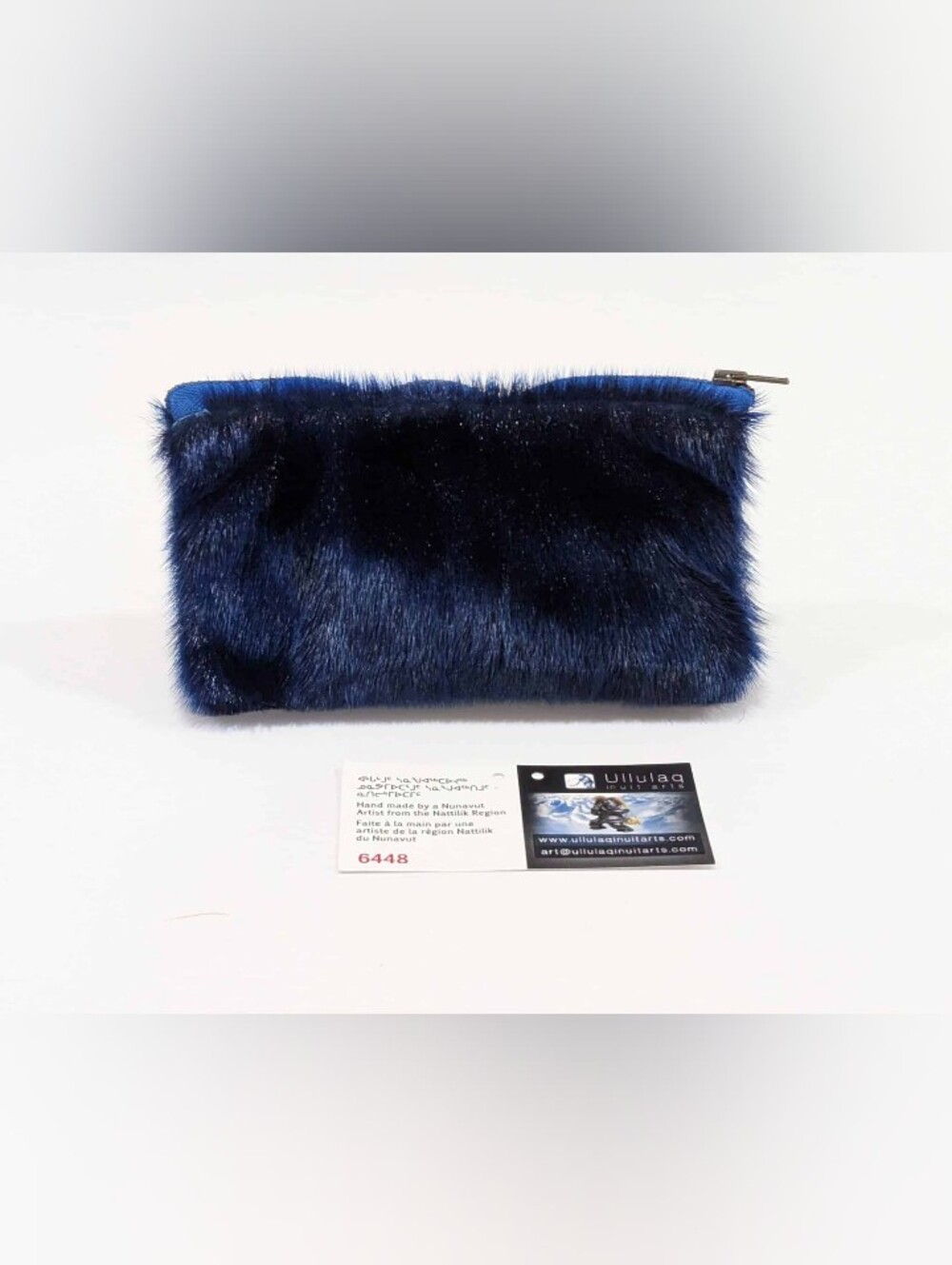 Faux Fur Navy Blue Wristlet Clutch